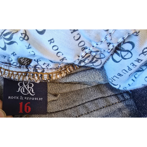 Rock & Republic Fixx Skinny Women's 16 Blue Dark Wash - Picture 5 of 16